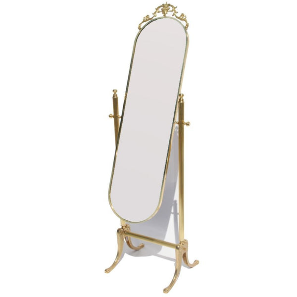 Baroque standing mirror with brass crown